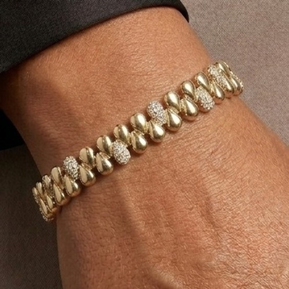 Women Necklace OS Premium Gold Planted Pavé Glamour Core